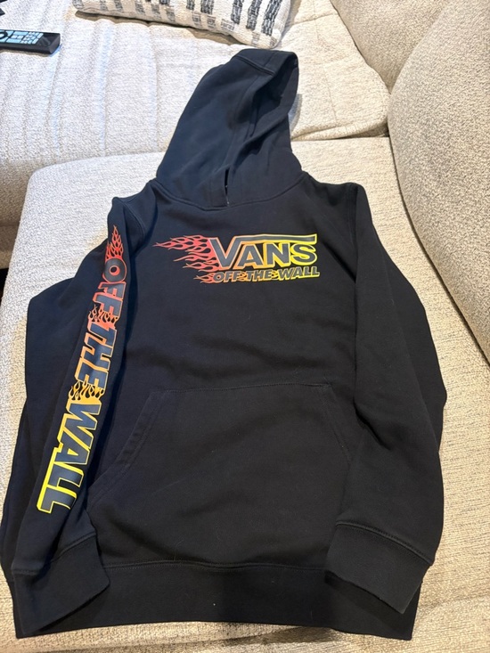 Vans Other - Vans Black Hoodie with Red and Yellow Flame Logo